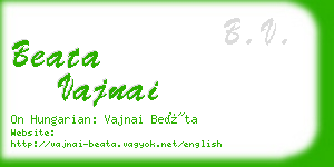 beata vajnai business card